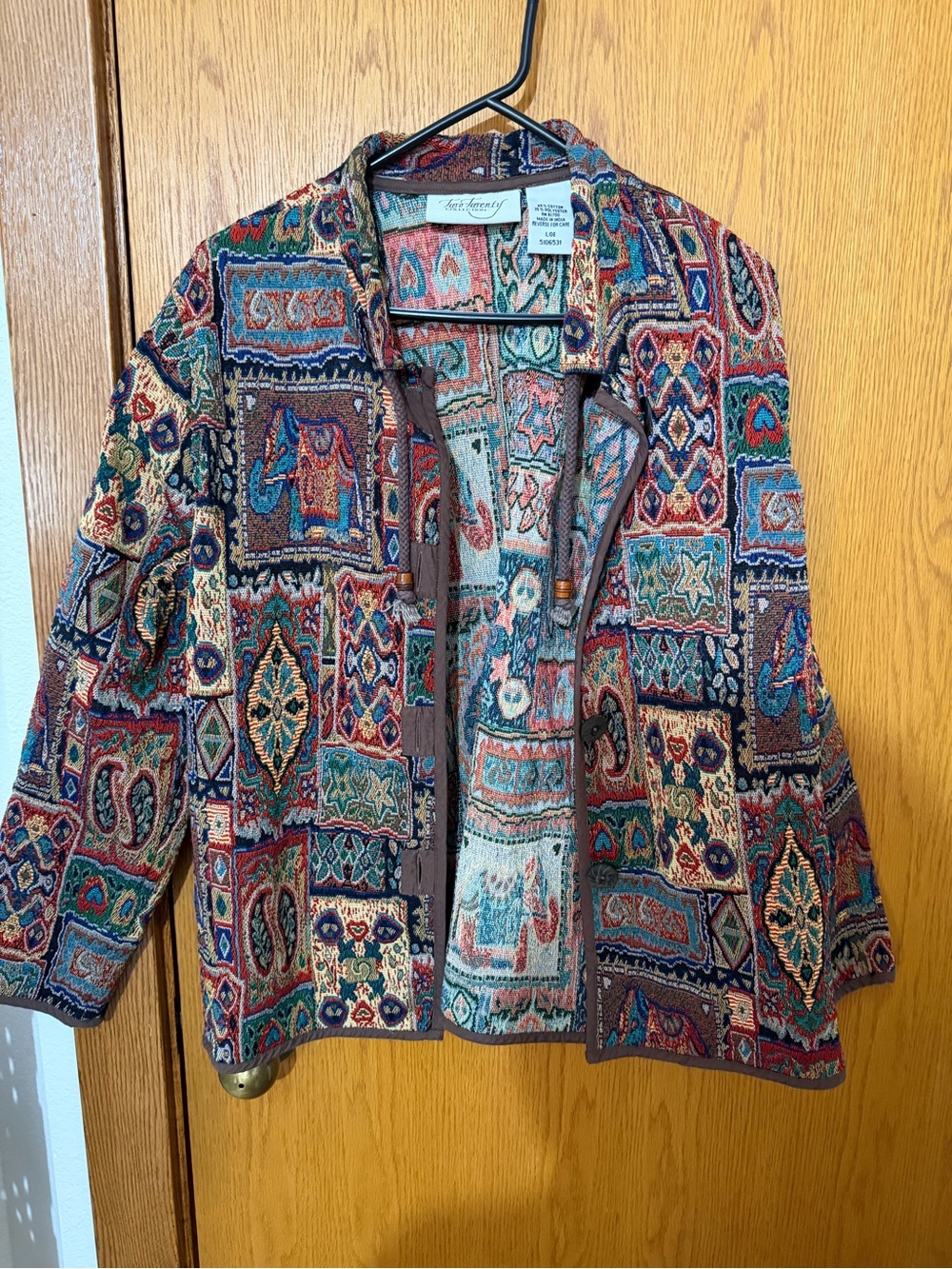 Two twenty vintage boho Patchwork Tapestry Jacket - Multicolor